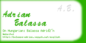 adrian balassa business card